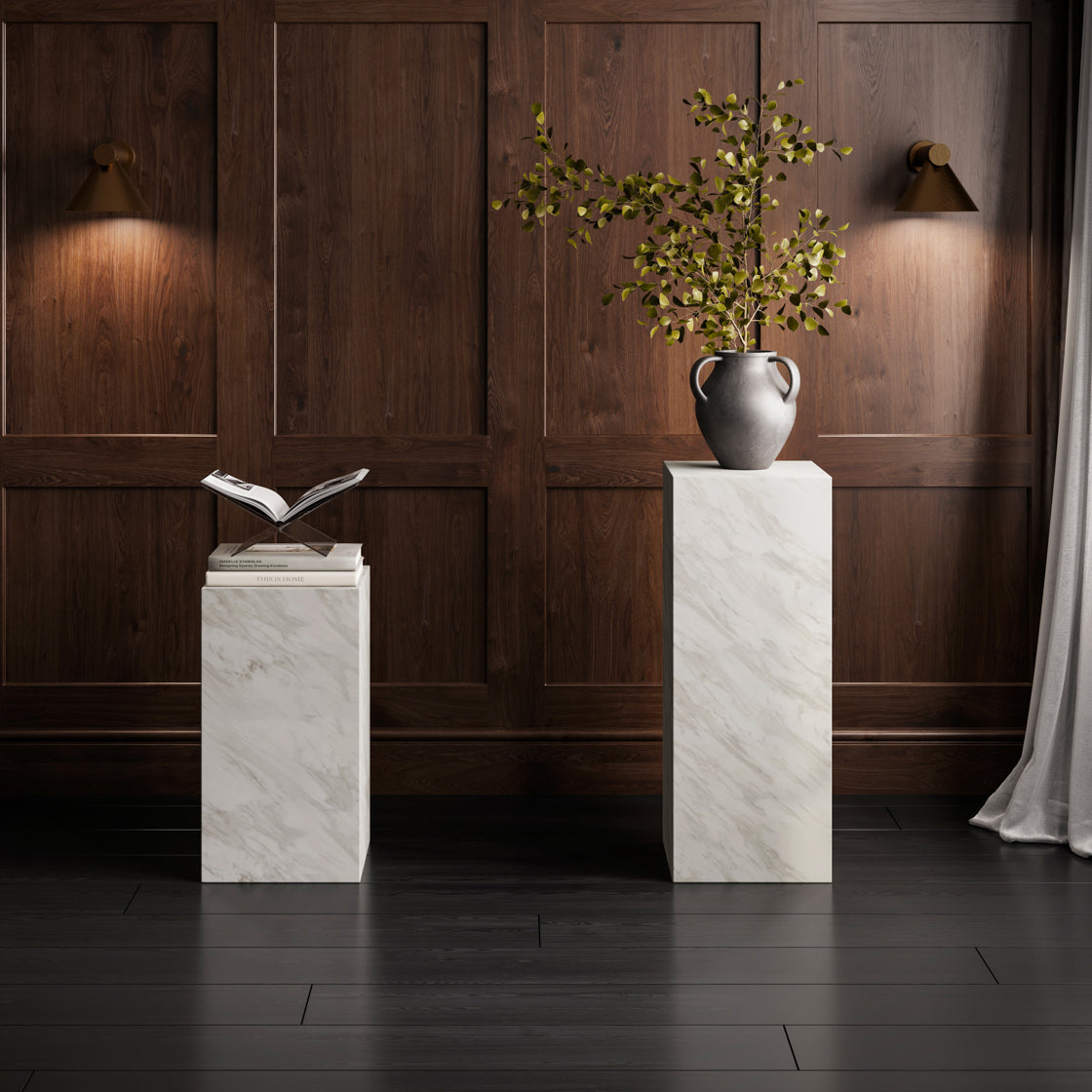 Sur White Marble Column | Small